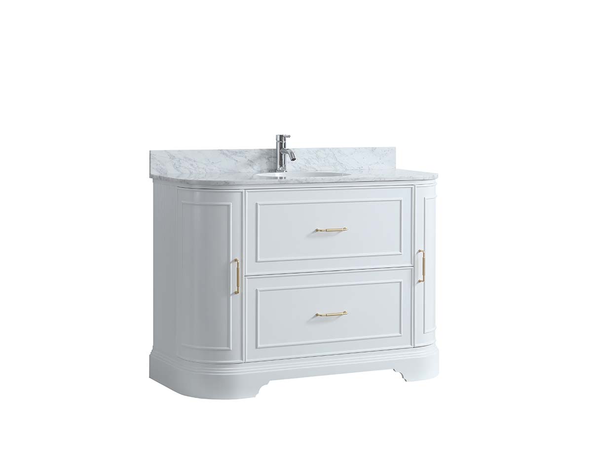 Regency White Marble Curved 1200