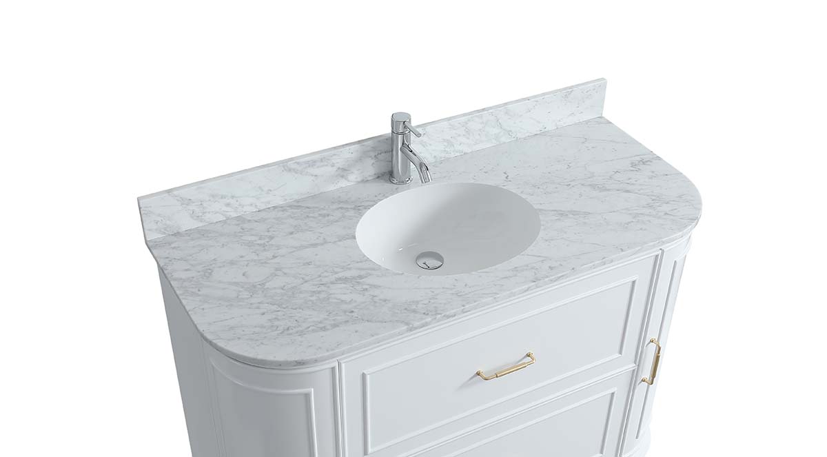 Regency White Marble Curved 1200 - Image 3