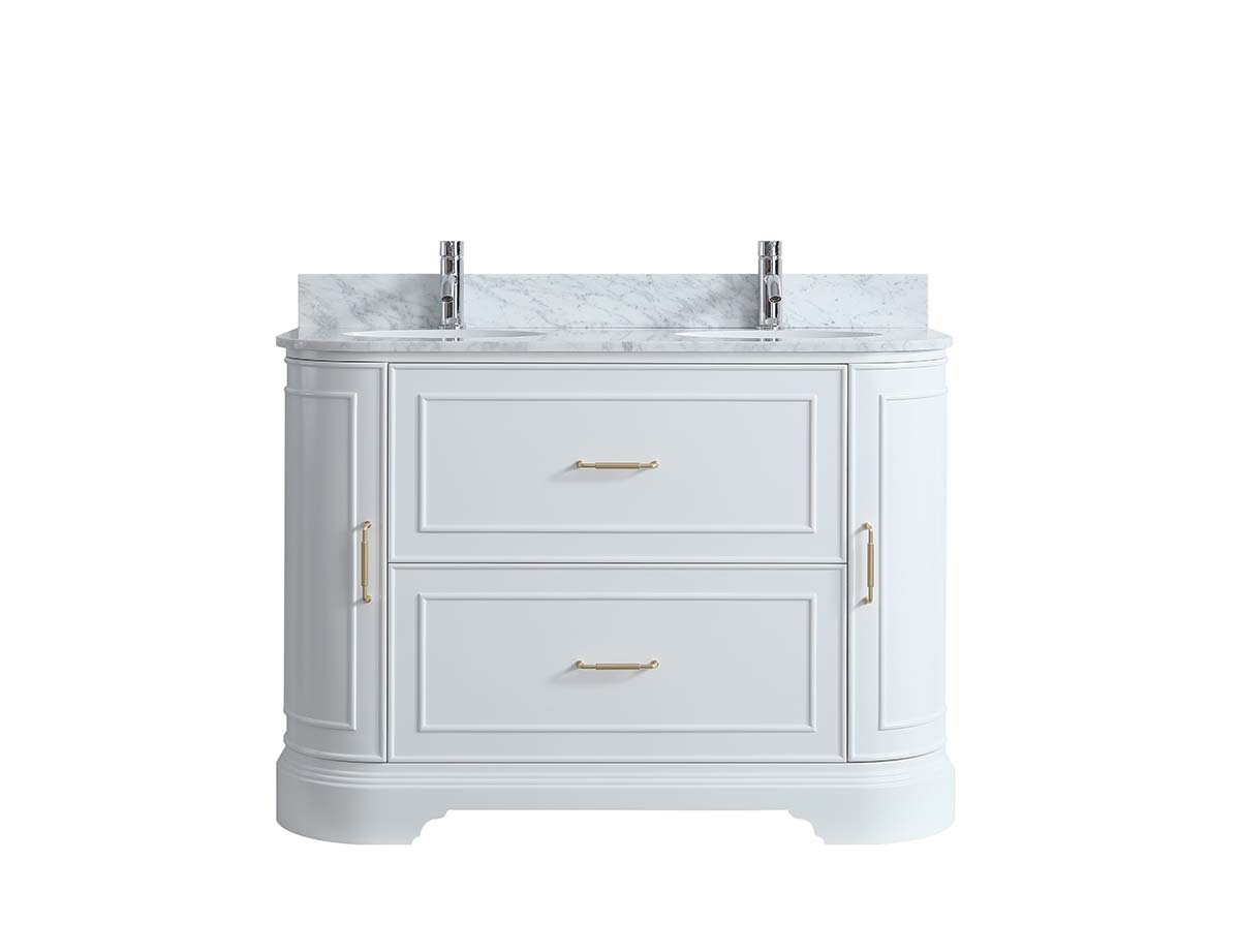 Regency White Marble Curved Double 1200